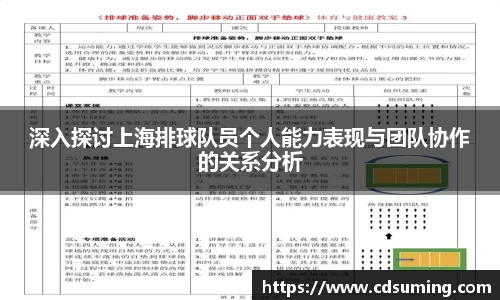 深入探讨上海排球队员个人能力表现与团队协作的关系分析